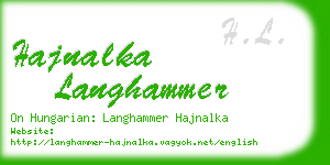 hajnalka langhammer business card